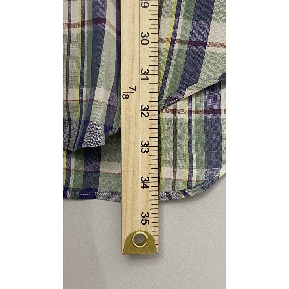 Vtg Polo Ralph Lauren Short Sleeve Shirt Men's Large Plaid Button Up Made in USA - Picture 5 of 8